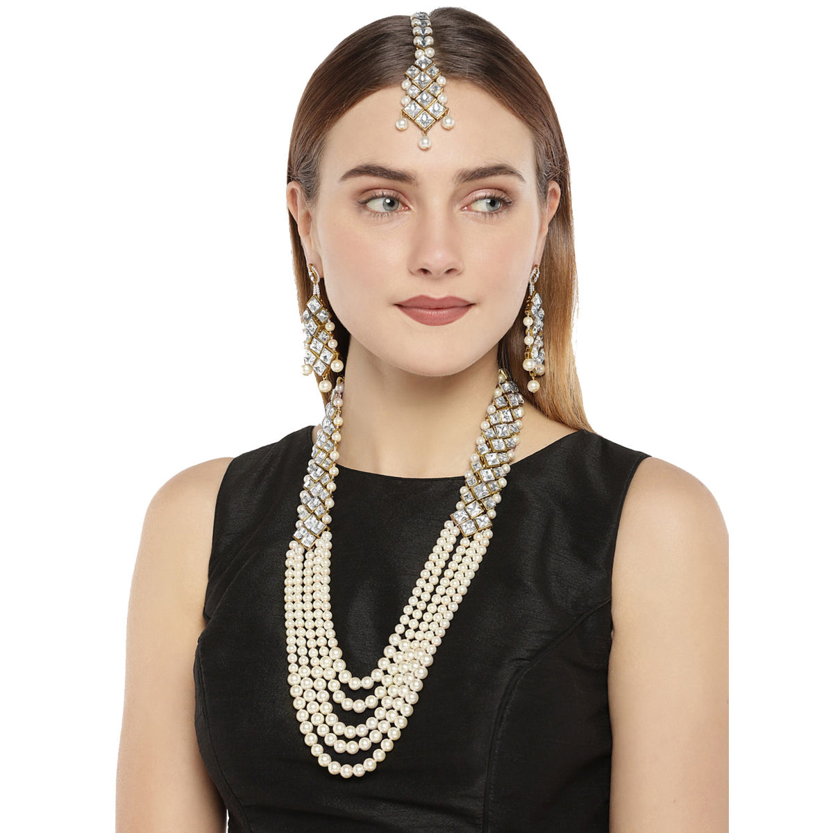Zaveri Pearls Gold Tone Multi Layered 