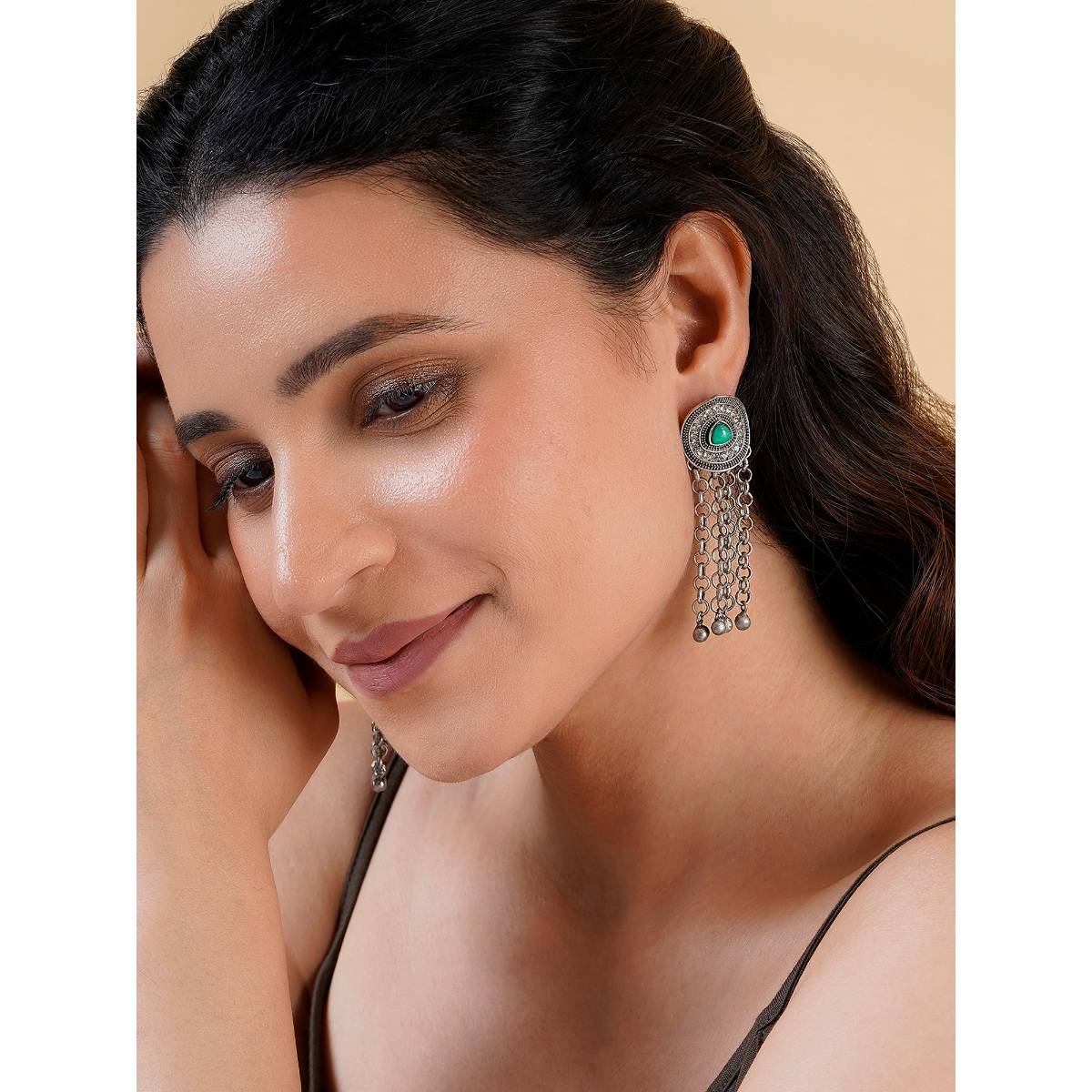 Teejh Kathani Silver Turquoise Earrings