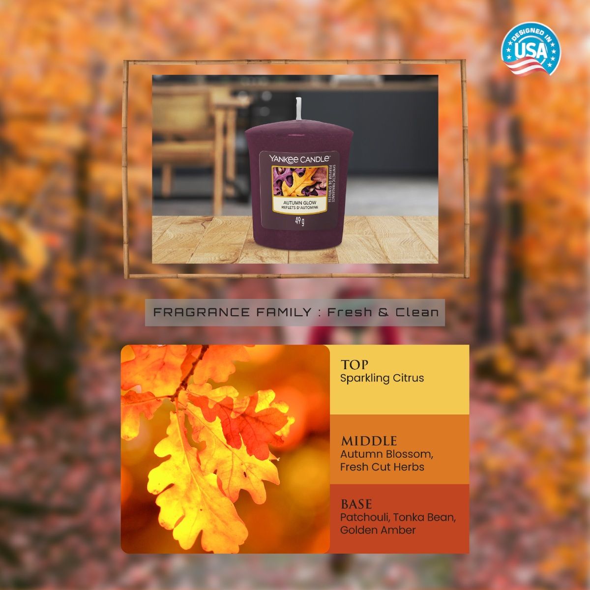 Yankee Candle Original Votive Scented Candle Autumn Glow Buy Yankee