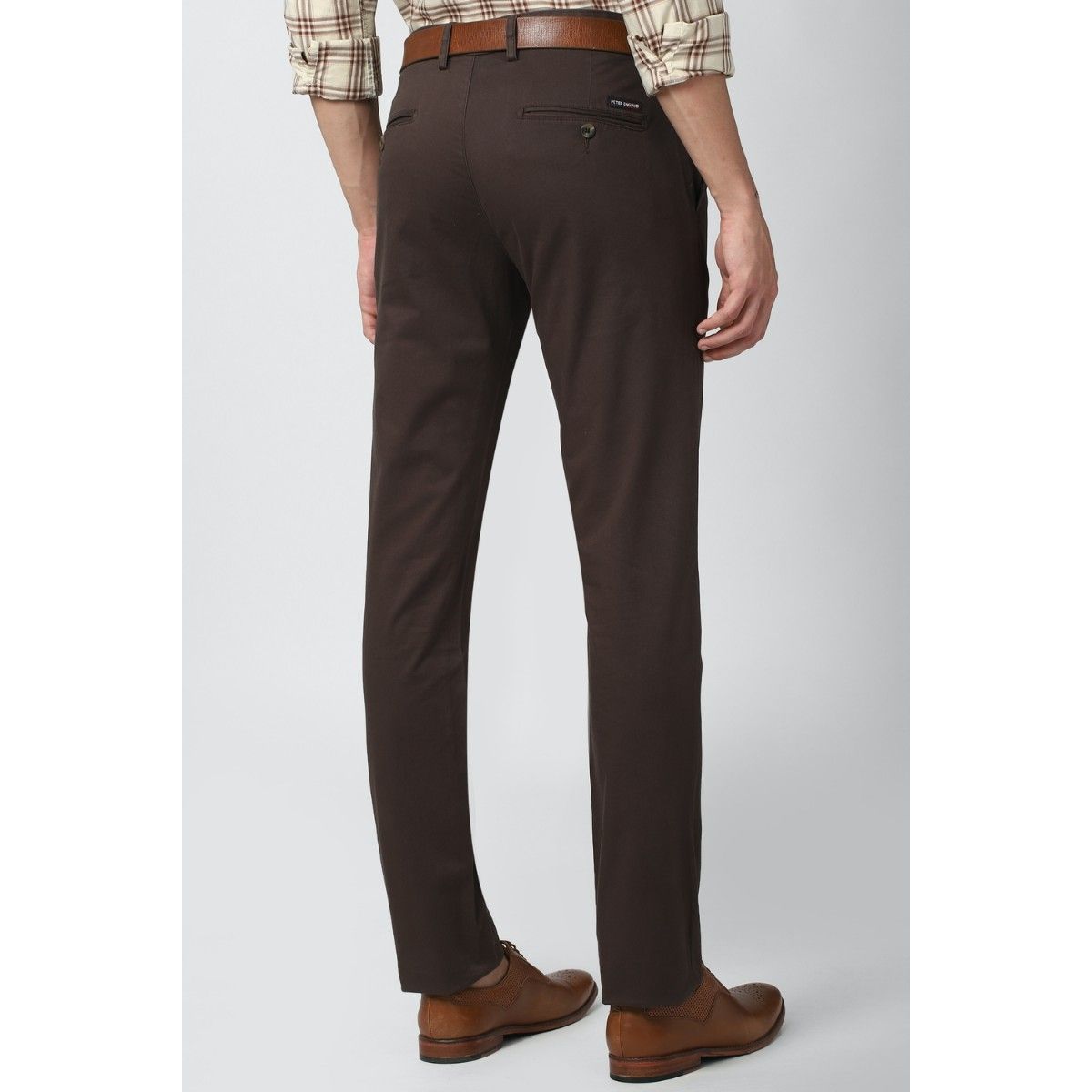 Buy Peter England Brown Super Slim Fit Chino Trousers  Trousers for Men  1615094  Myntra