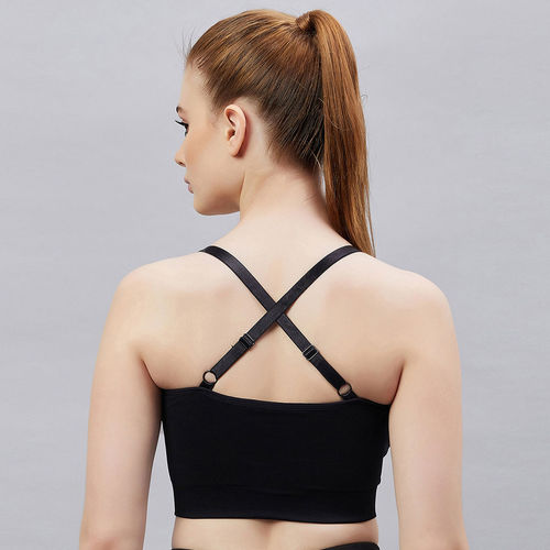 Buy C9 Airwear Womens Rib Cross Back Full Coverage Removable Pads Sports Bra  online