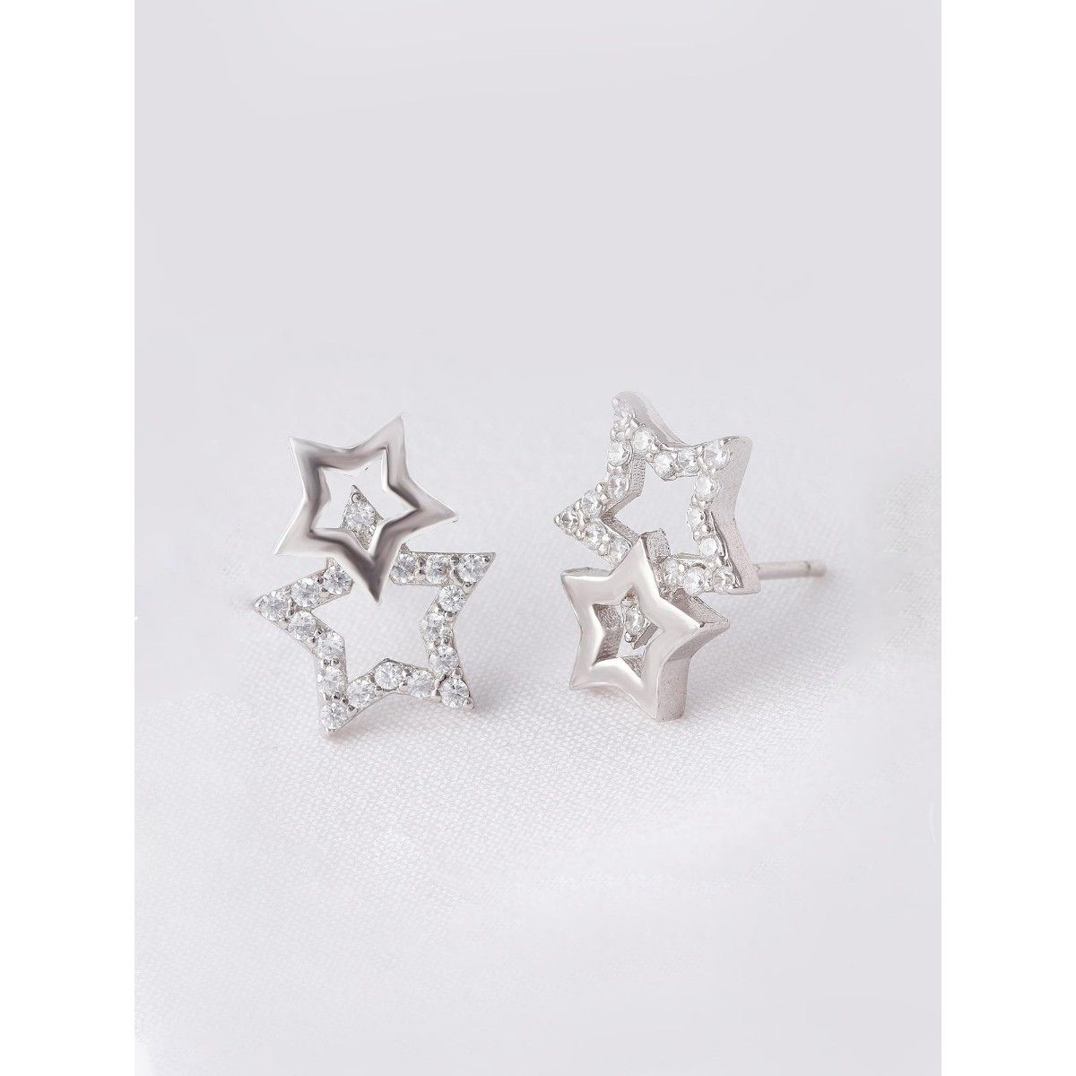 Aggregate 84+ star earrings sterling silver latest