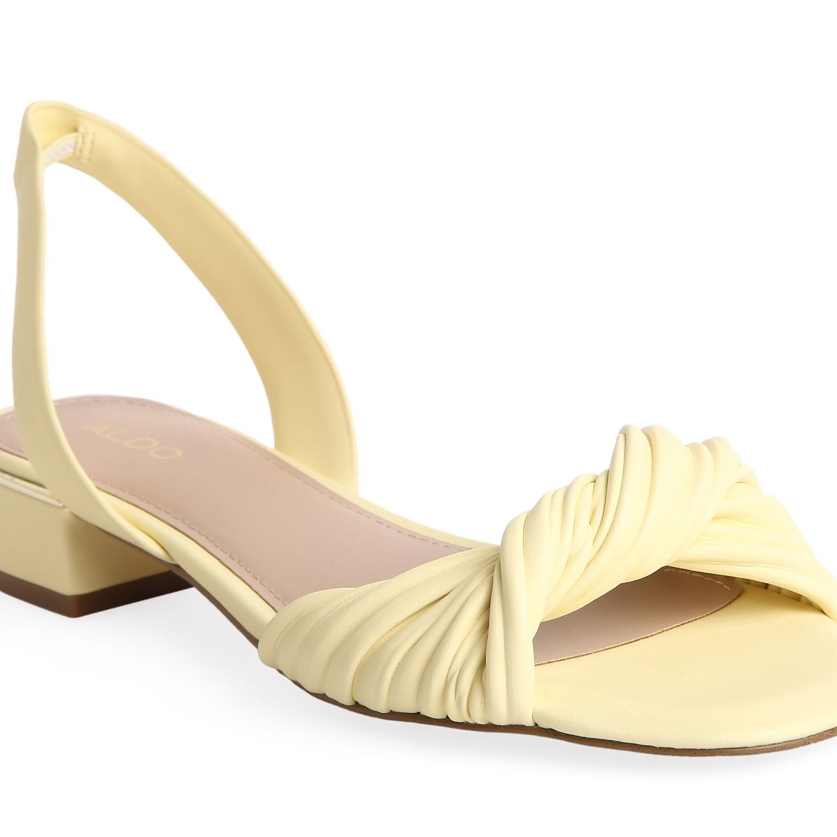 Buy Aldo ACCASI Textured Detail Block Heel Sandals In Light Yellow |  6thStreet Bahrain