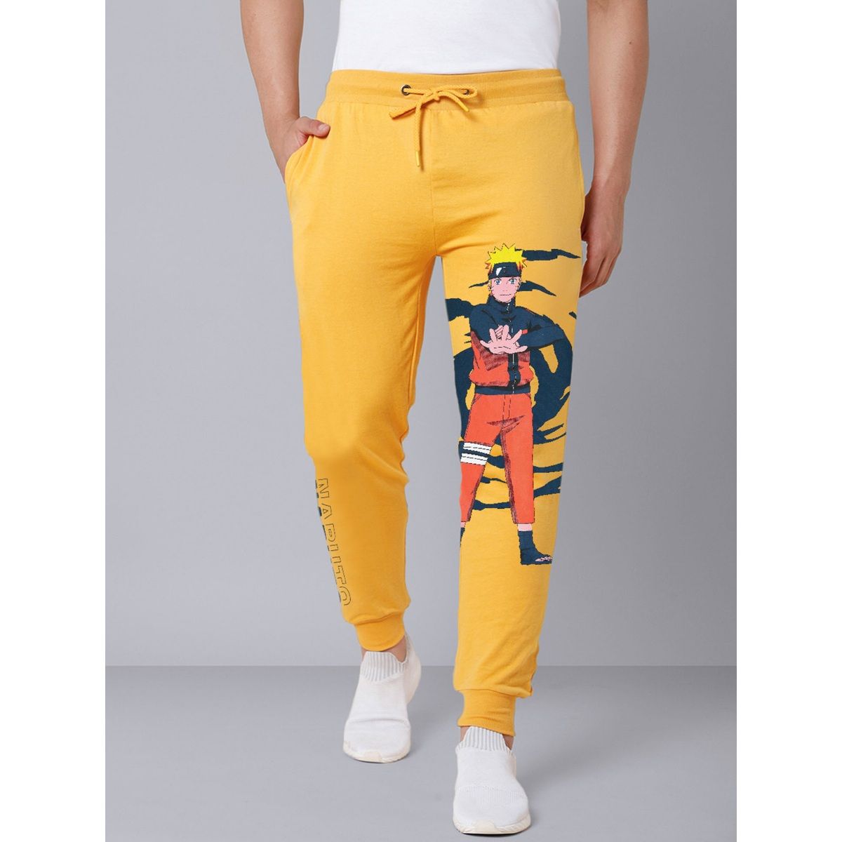 Yellow hot sale joggers men