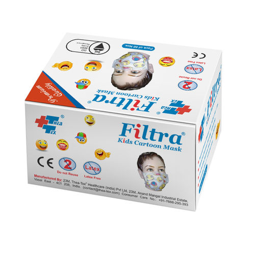 Filtra Kids 3-Ply Ear Loop Surgical Cartoon Face Mask BFE 99% (Pack of 50):  Buy Filtra Kids 3-Ply Ear Loop Surgical Cartoon Face Mask BFE 99% (Pack of  50) Online at Best