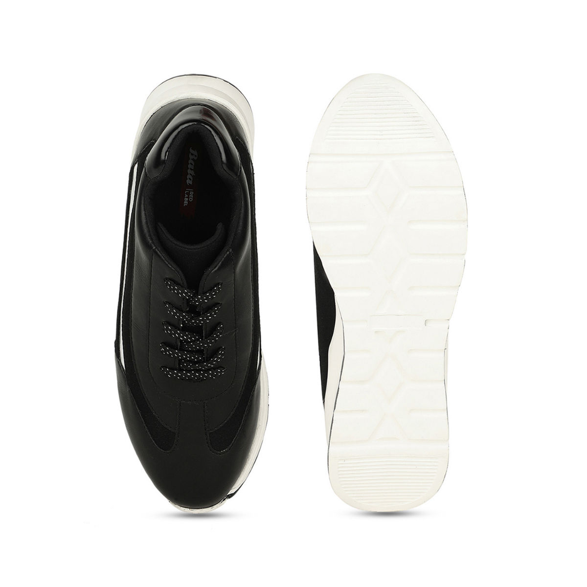 Buy Bata Solid Black Sneakers Online