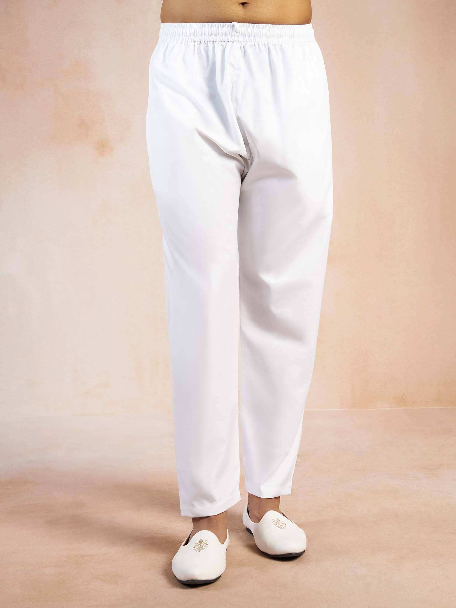 Vasmp Buy Vastramay Men's White Cotton Pyjama Online
