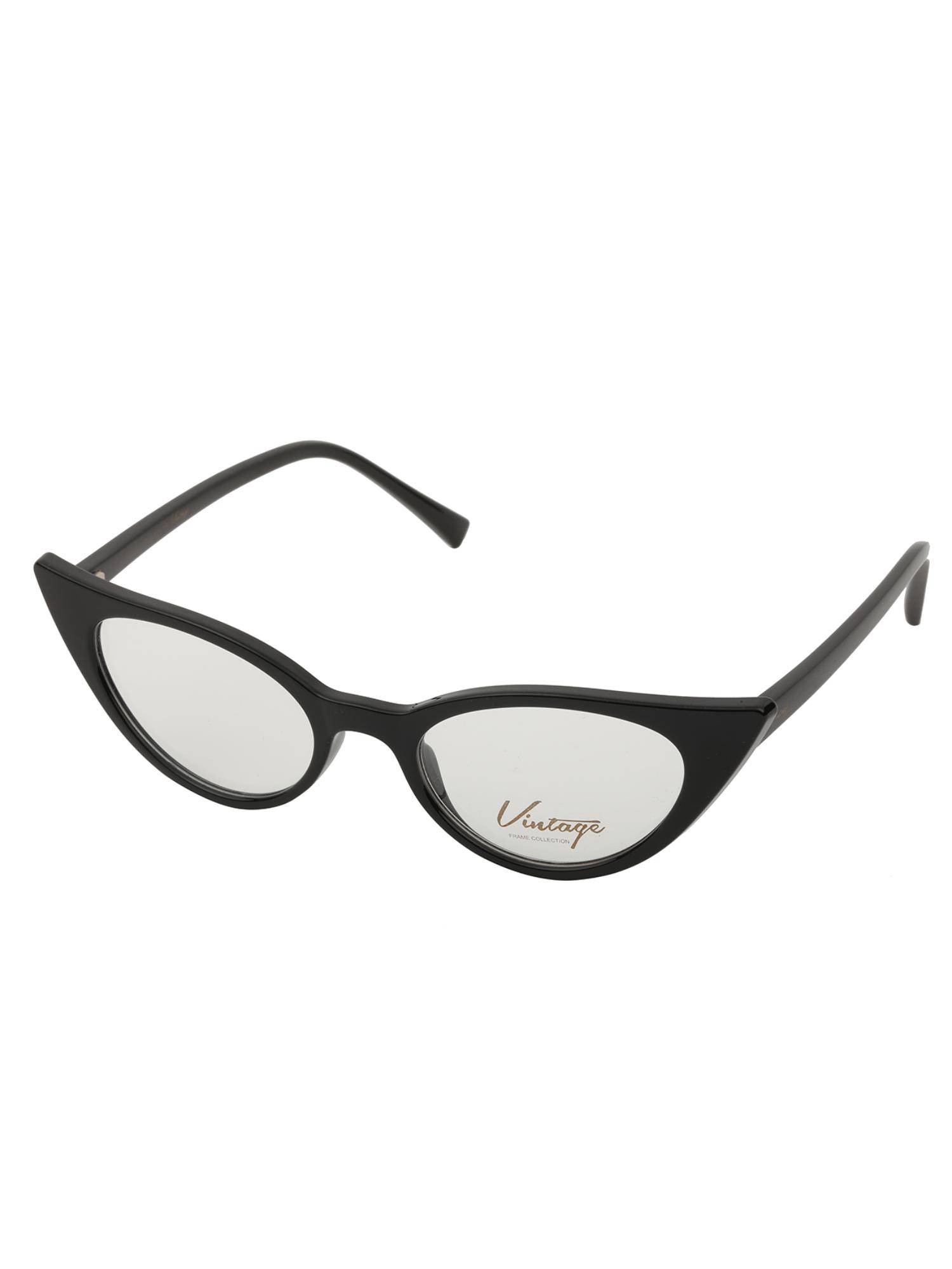 Vintage Women Cat Eye Regular Lens Black Frame (49)
