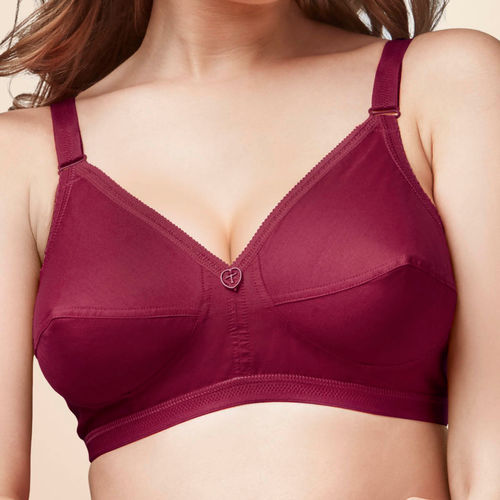 Buy Trylo Sarita Women's Cotton Non-wired Soft Full Cup Bra - Maroon (42C)  Online