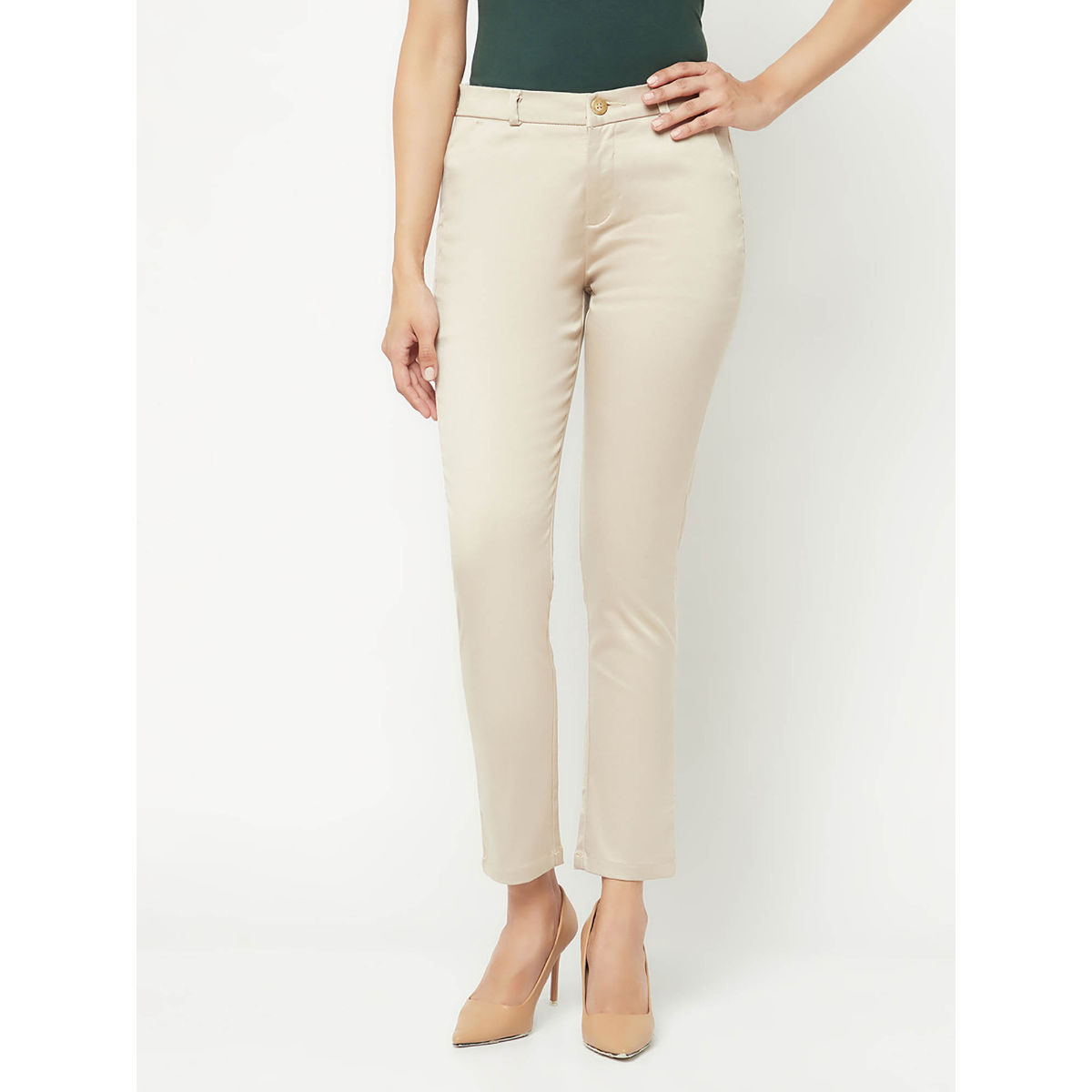 Buy FASHION CLOUD Lycra Casual/Formal Trousers for Womens (Stretchable)  Cream Beige at Amazon.in