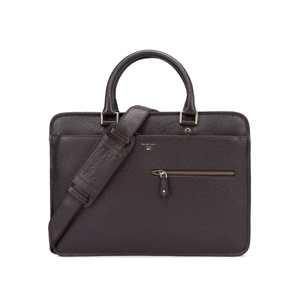 Buy Da Milano Genuine Leather Brown Laptop Bag Online