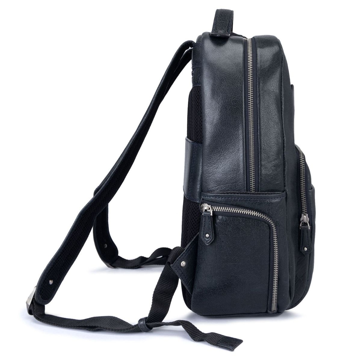 Buy Da Milano Genuine Leather Blue Backpack Online