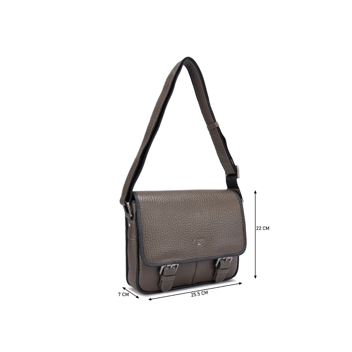 Buy Da Milano Genuine Leather Brown Cross Body Bag Online