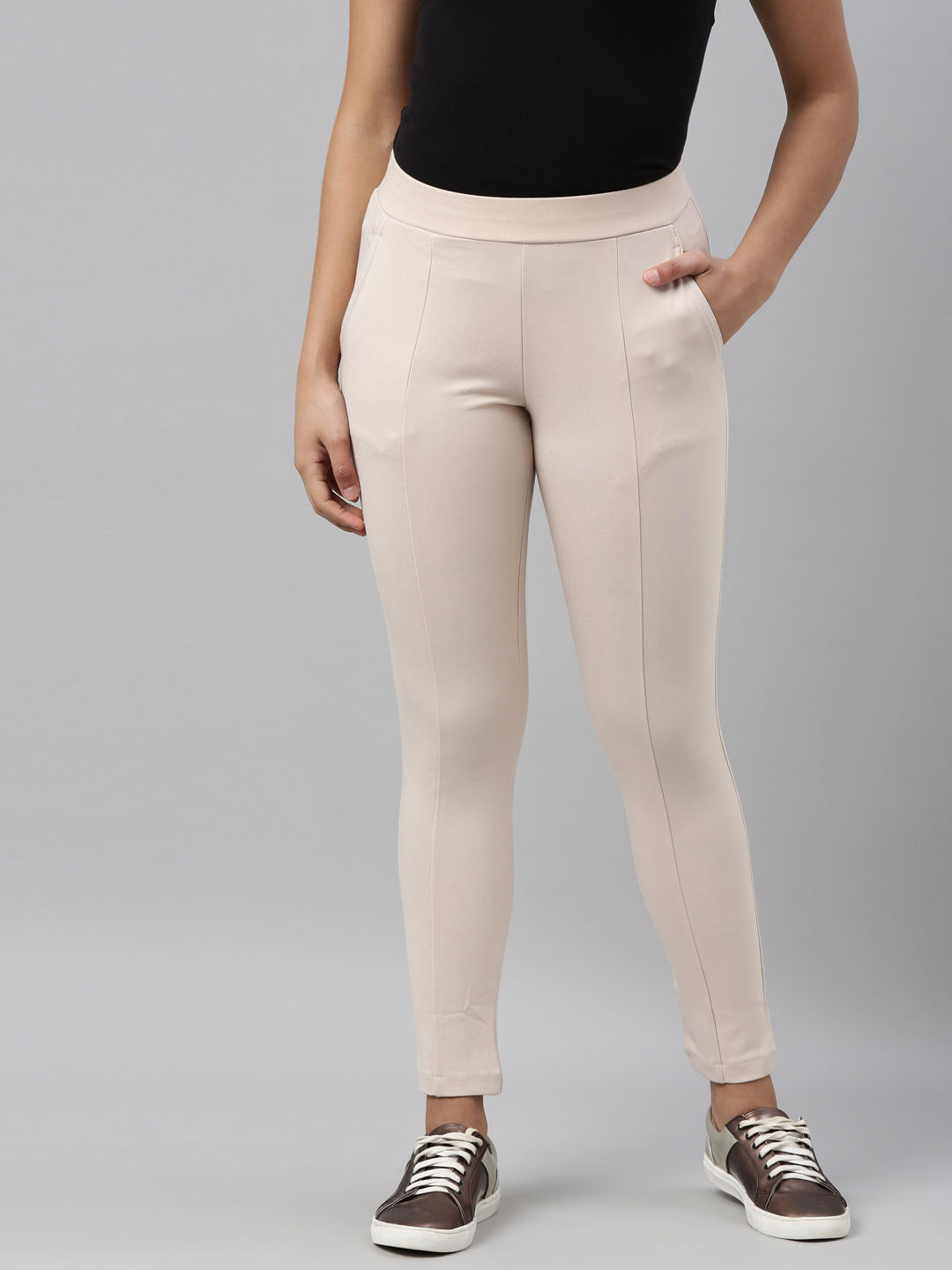 Go Colors Women Solid Rayon Mid Rise 