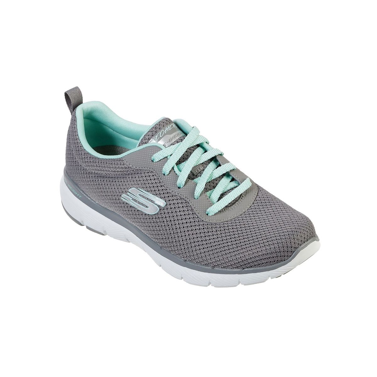 skechers grey flex appeal 3.0 trainers