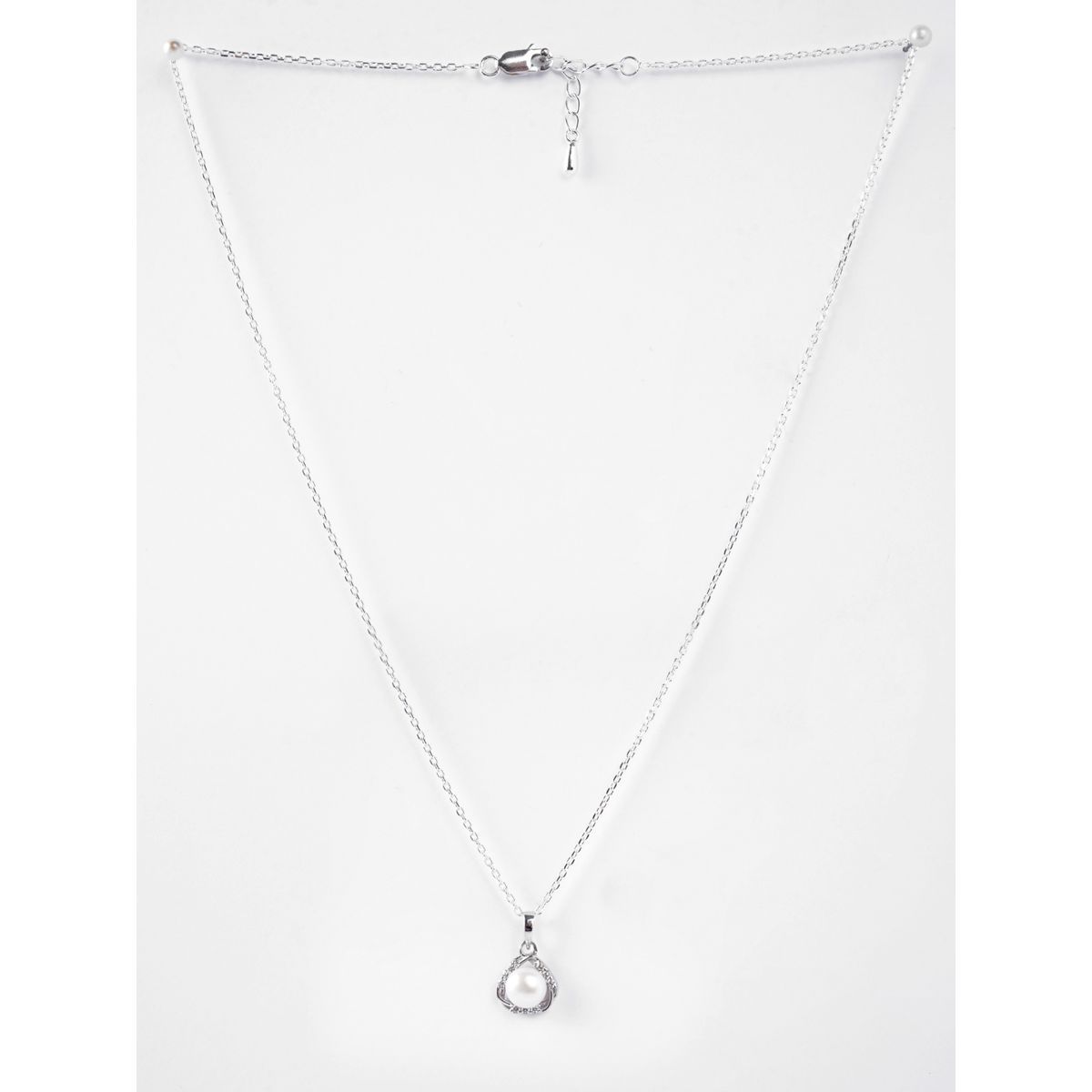 Buy CLARA 925 Silver Platinum Plated Necklace Online