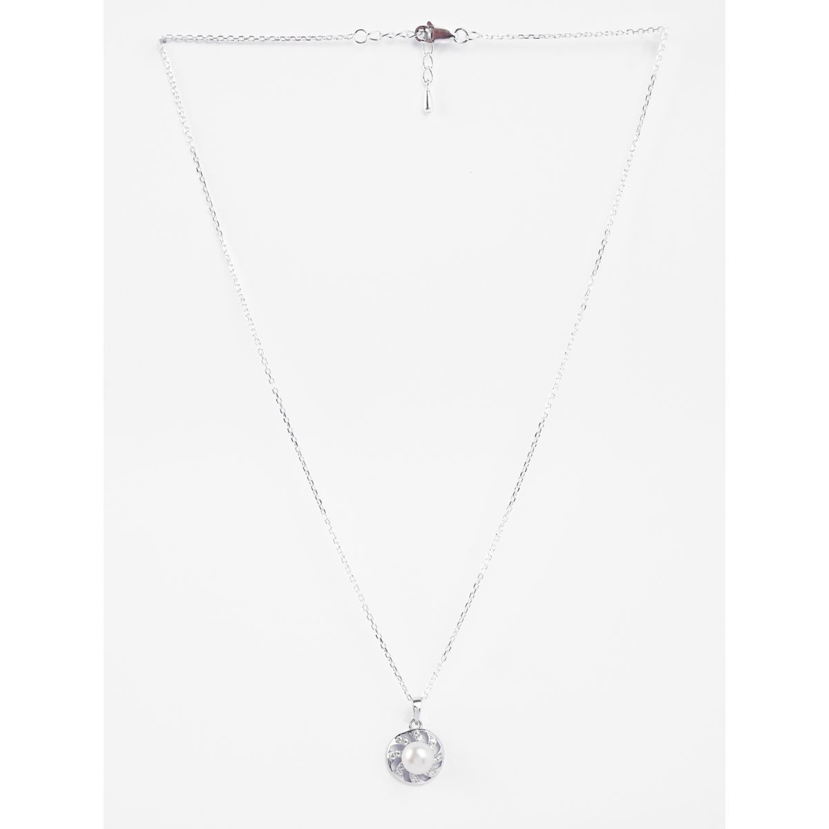 Buy CLARA 925 Silver Platinum Plated Necklace Online