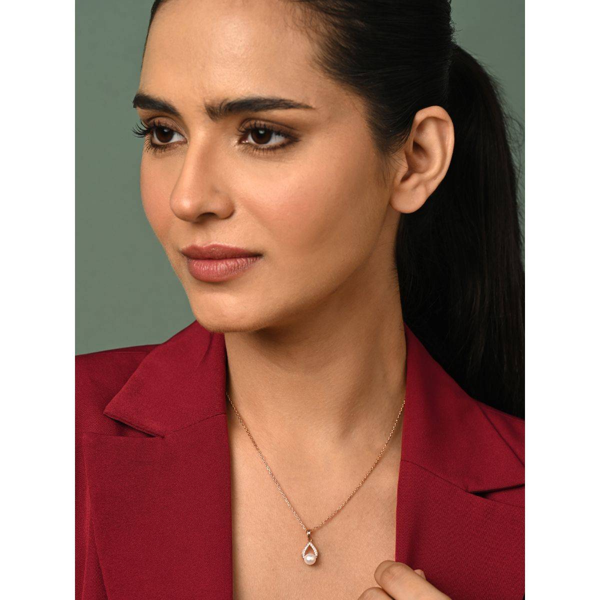 CLARA 925 Silver Rose Gold Plated Necklace