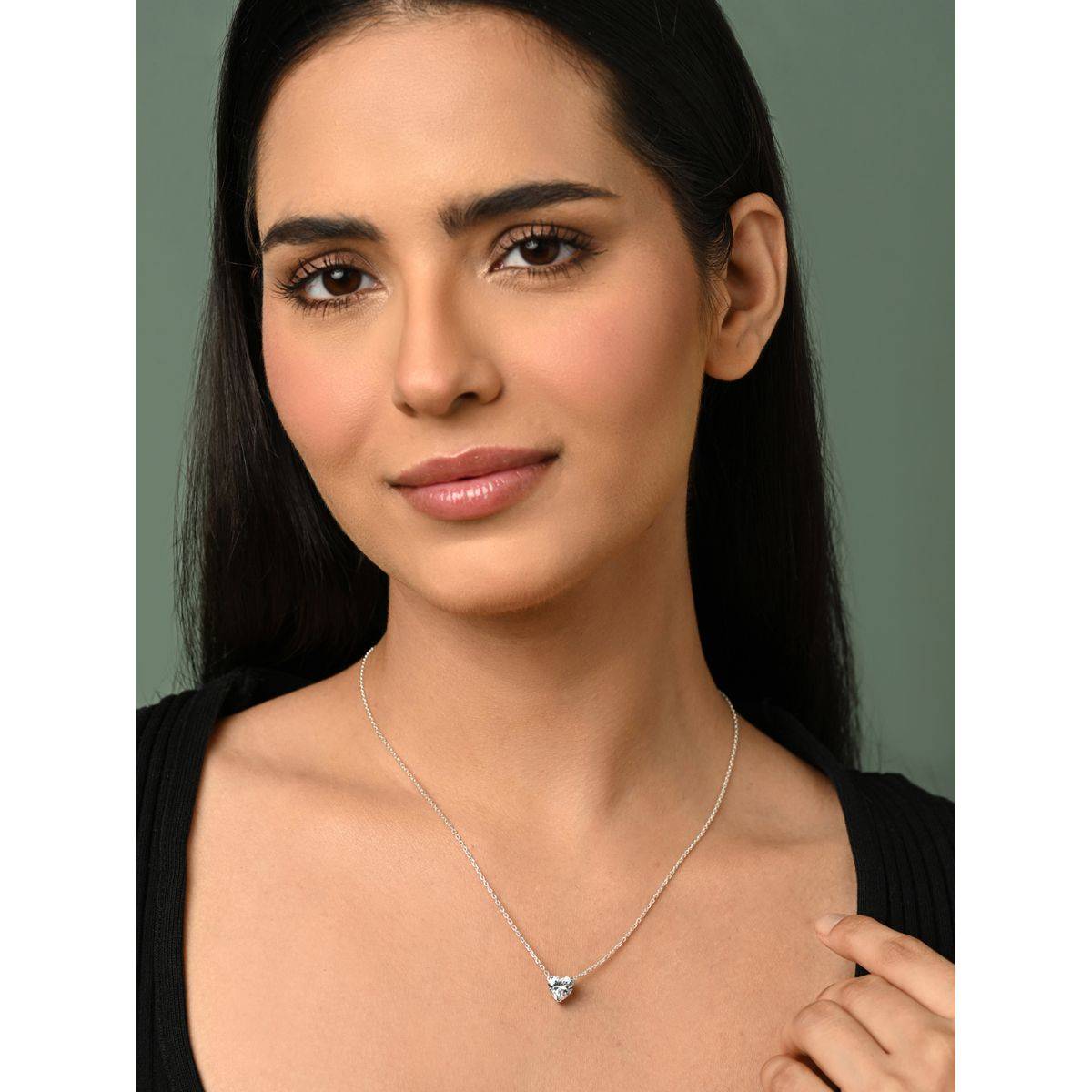 CLARA 925 Silver Platinum Plated Necklace