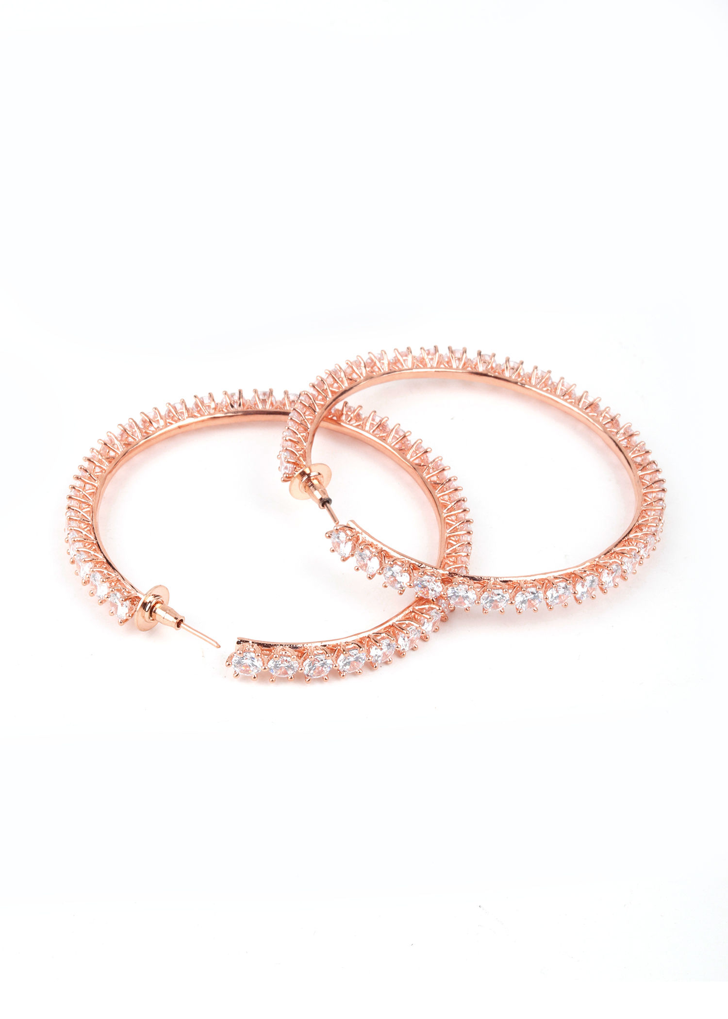 Orecchini A Cerchio Hinge In Acciaio Chirurgico Placcato Oro Rosa 14K - Unisex, Piccoli/Medi/Grandi