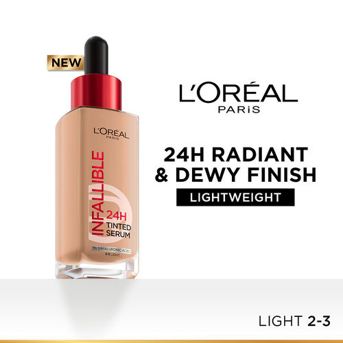 L’Oreal Paris Infallible 24H Tinted Serum Foundation, Lightweight, Dewy & Radiant
