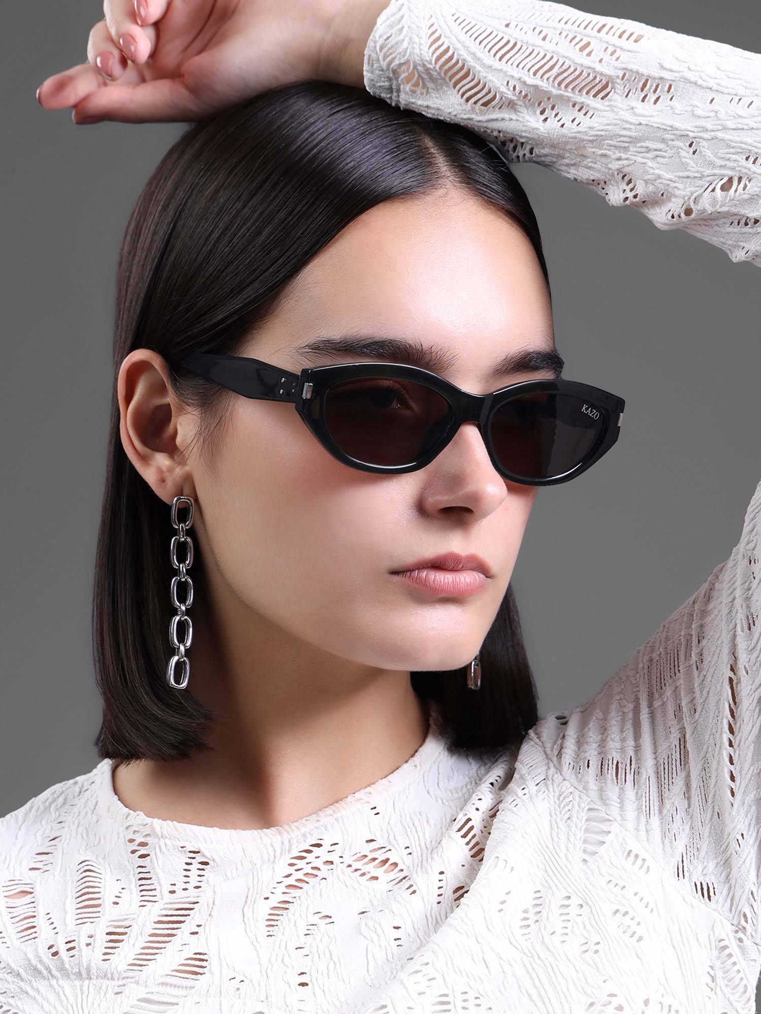 Kazo Women Brown Opulence Oval Sunglasses (Dt1215Gngyc) (39)
