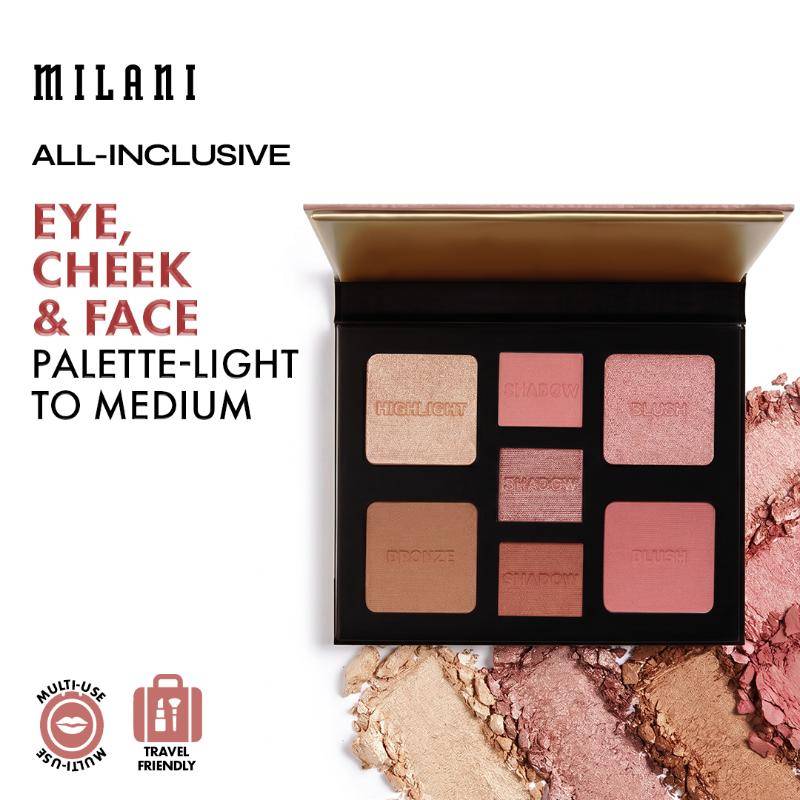 Milani All-Inclusive Eye, Cheek & Face Palette-Light to Medium