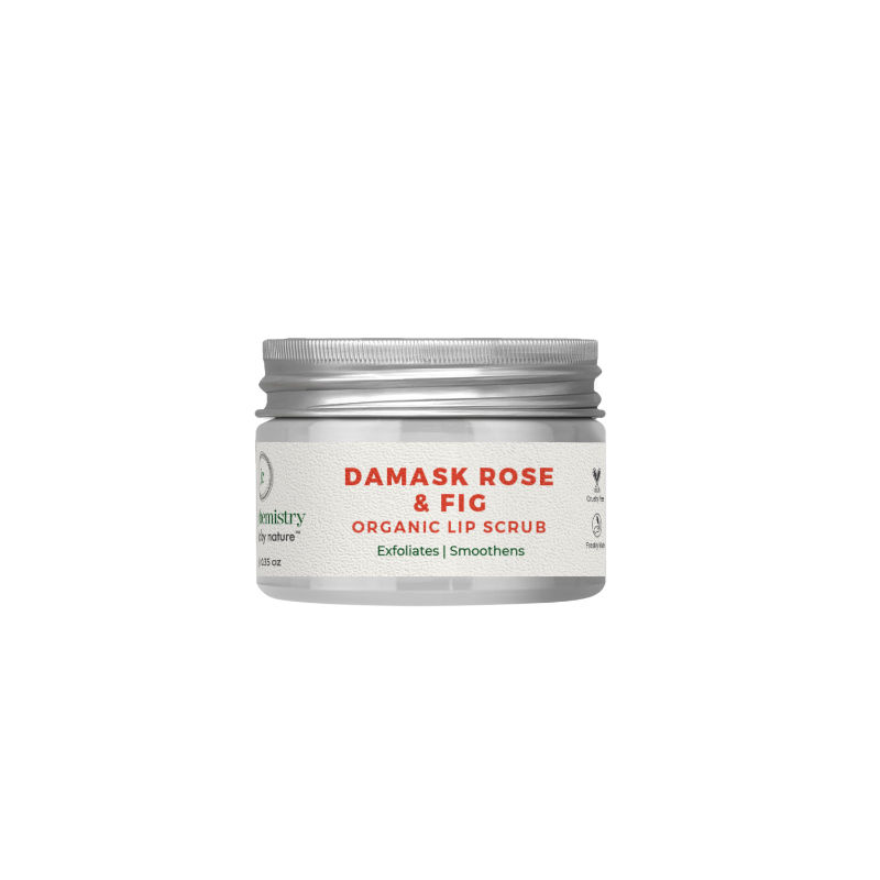 Juicy Chemistry Damask Rose & Fig Organic Lip Scrub - For Damaged & Chapped Lips