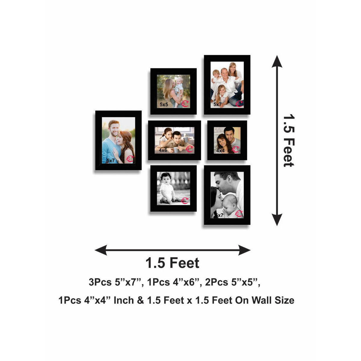 eCraftIndia Memory Wall Collage Photo Frame Set of 7 Photo Frames Buy eCraftIndia Memory Wall