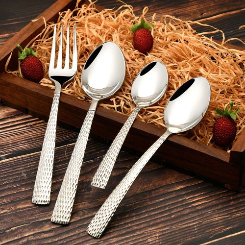 Buy FNS Madrid Cutlery Set Hammer Finish with Box Packaging (6