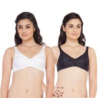 Buy SOIE Women's Full Coverage Encircled Non Wired Bra (Pack of 2) -  Multi-Color online