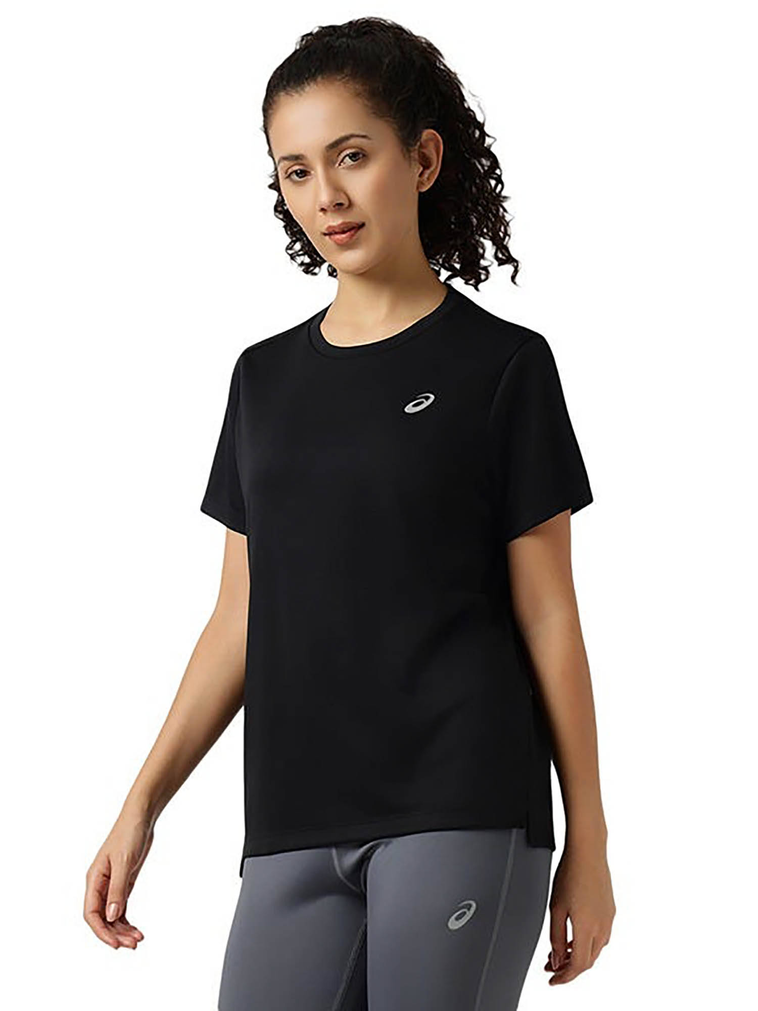 ISSA Buy ASICS Black Slant Seam Motion Ss T-Shirt Online