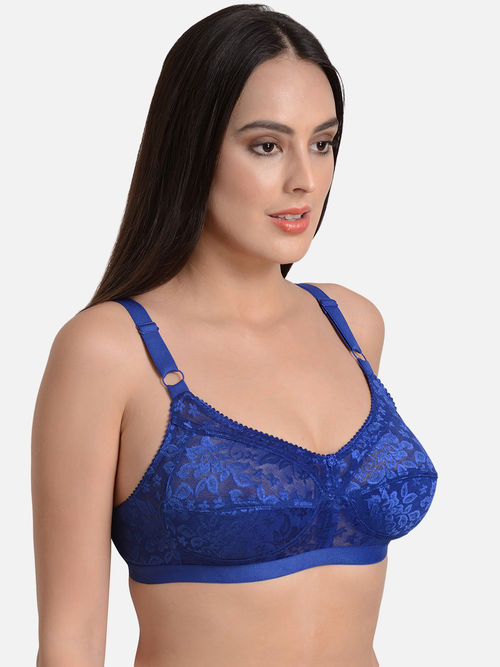 Non Padded Cotton Hosiery Blue Regular B Cup Bra, Plain at Rs 78/piece in  Ahmedabad