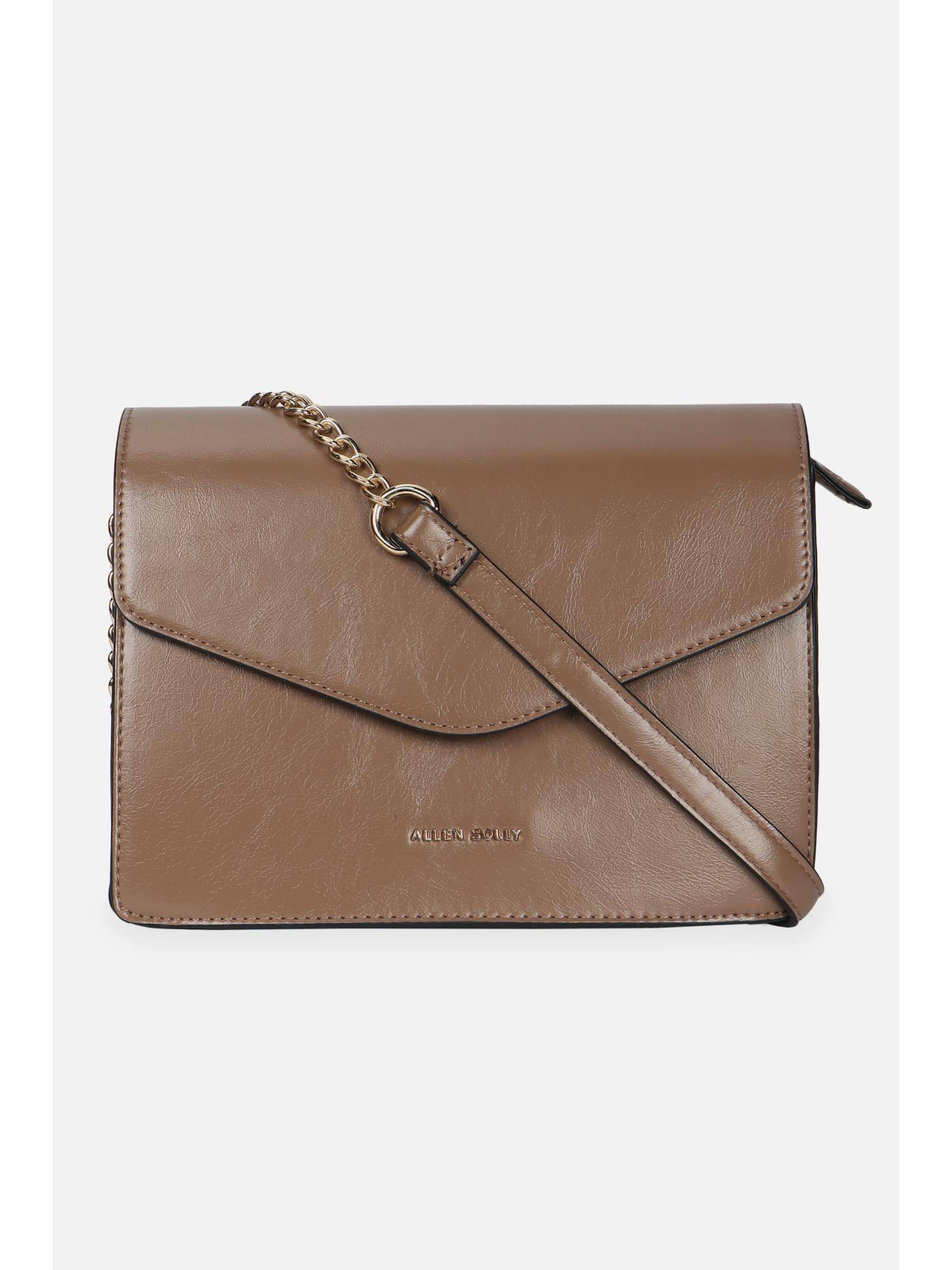 Buy Allen Solly Women Brown Textured Casual Sling Bag Online