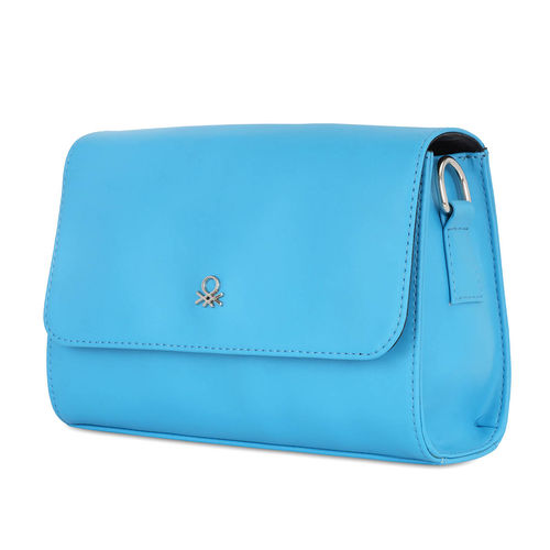 United Colors of Benetton Giana PU Women Shoulder Handbag Aqua Blue (S)