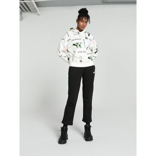 PUMA White CLASSICS Brand Love Printed Comfort Fit Hoodie