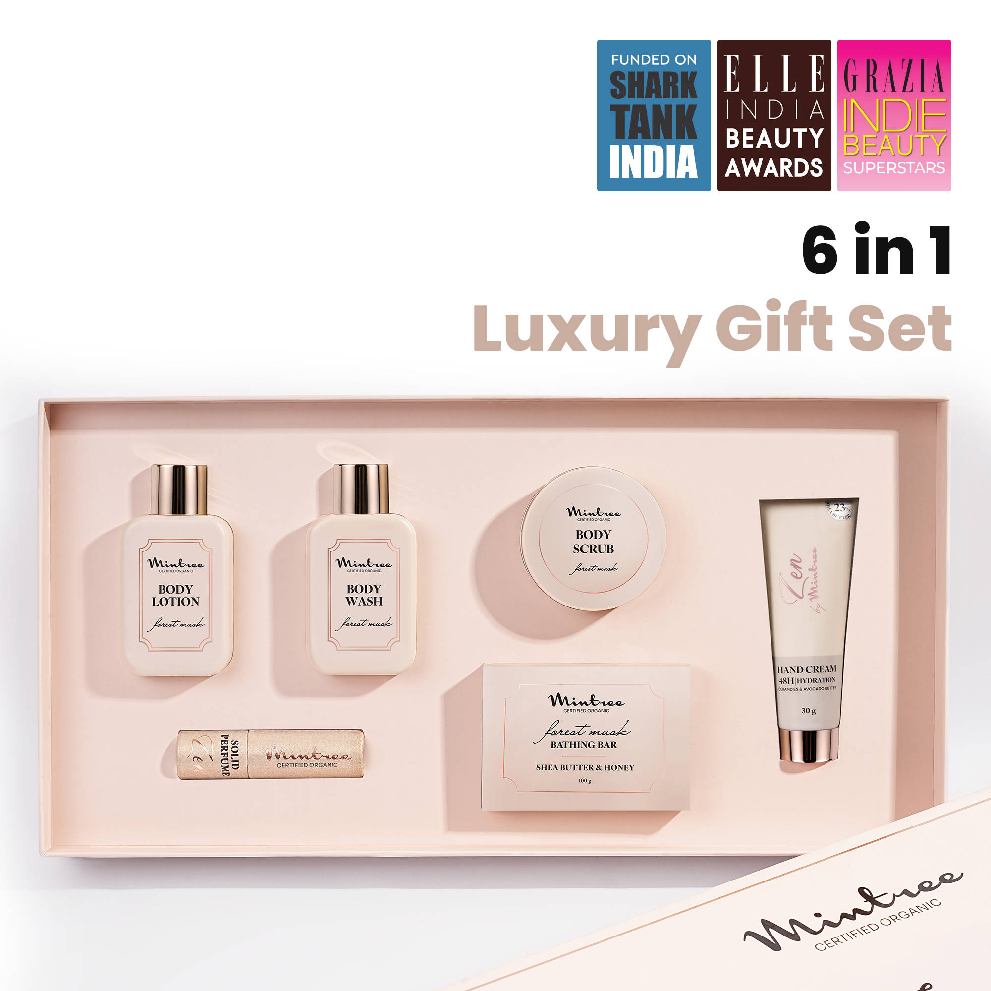 Mintree 6 In 1 Unisex Bath And Body Care Gift Box
