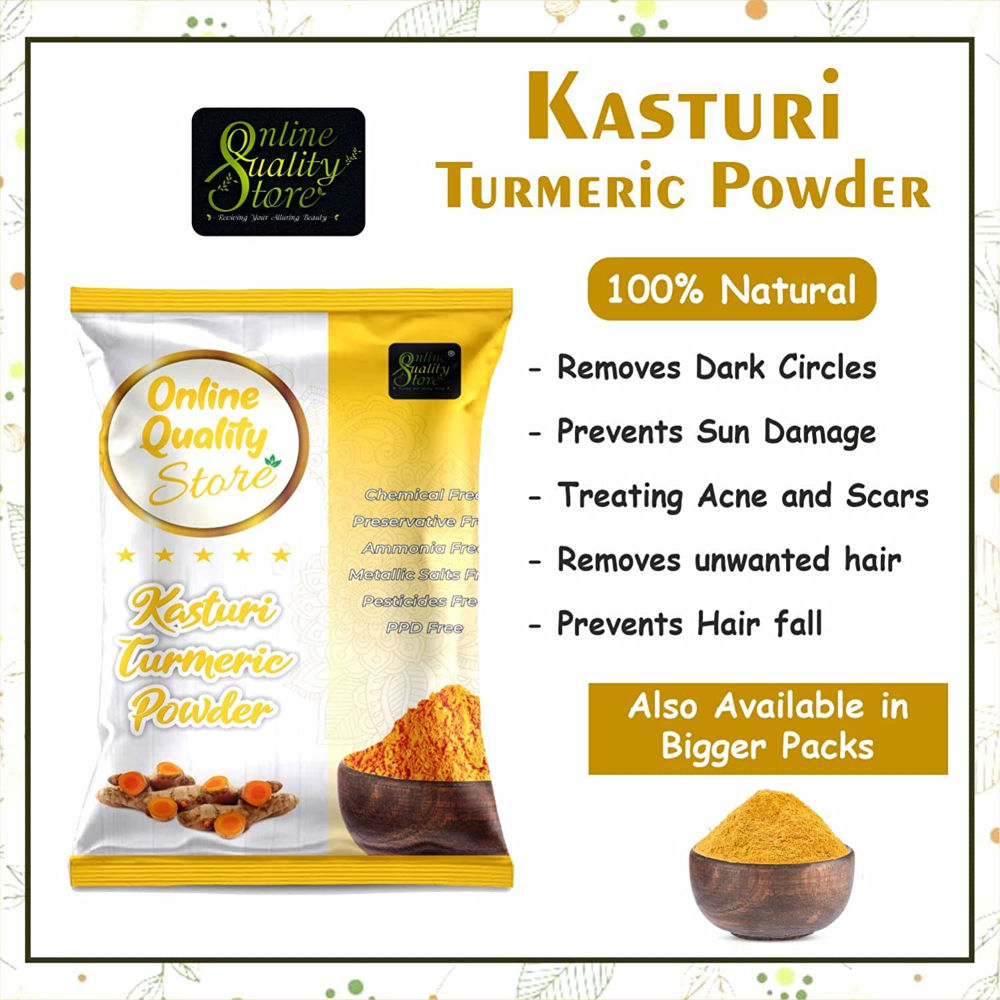 Online Quality Store Tulsi Powder & Kasturi Turmeric Powder Anti Acne
