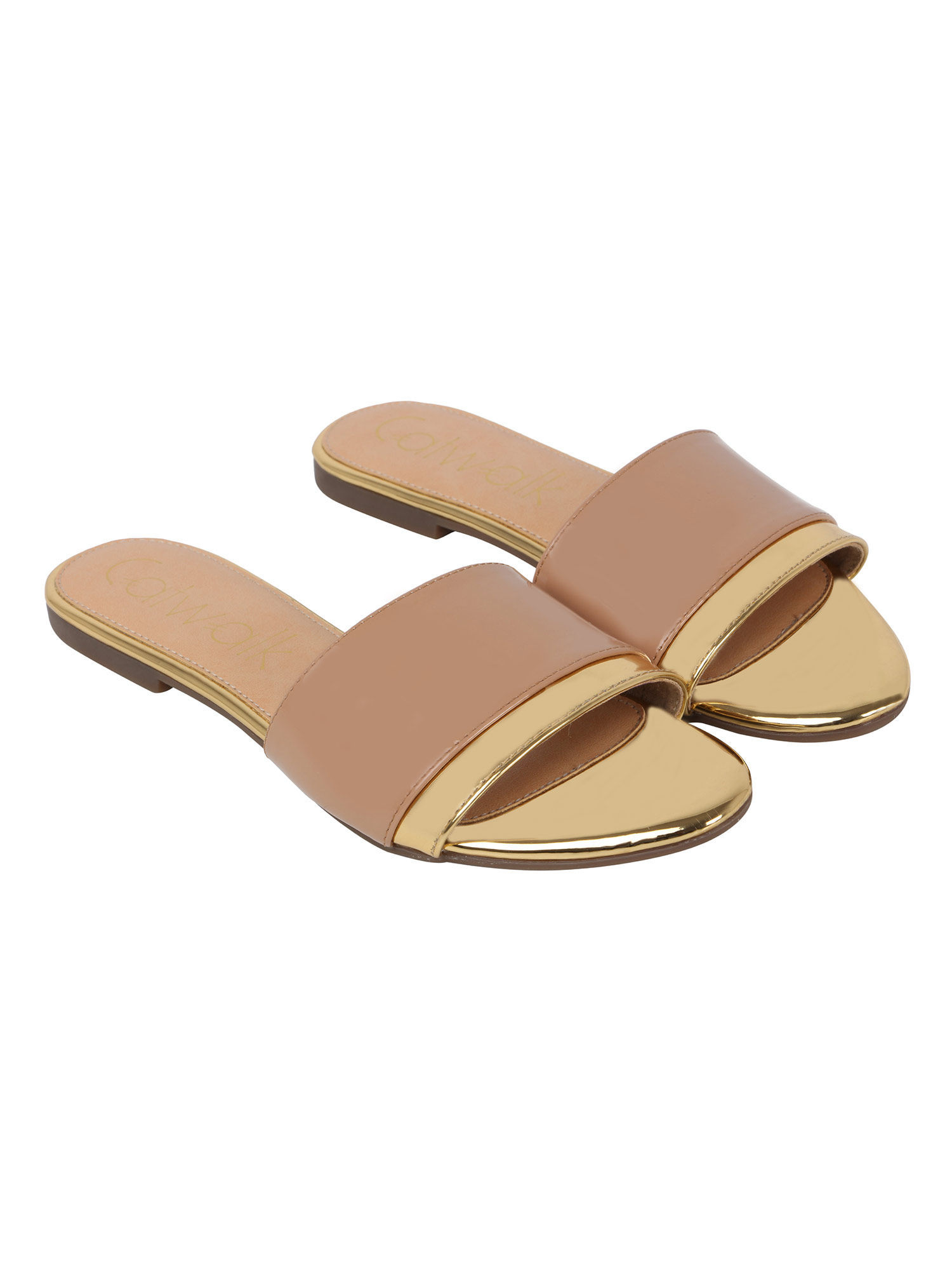 Buy CATWALK Nude Solid Flats Online