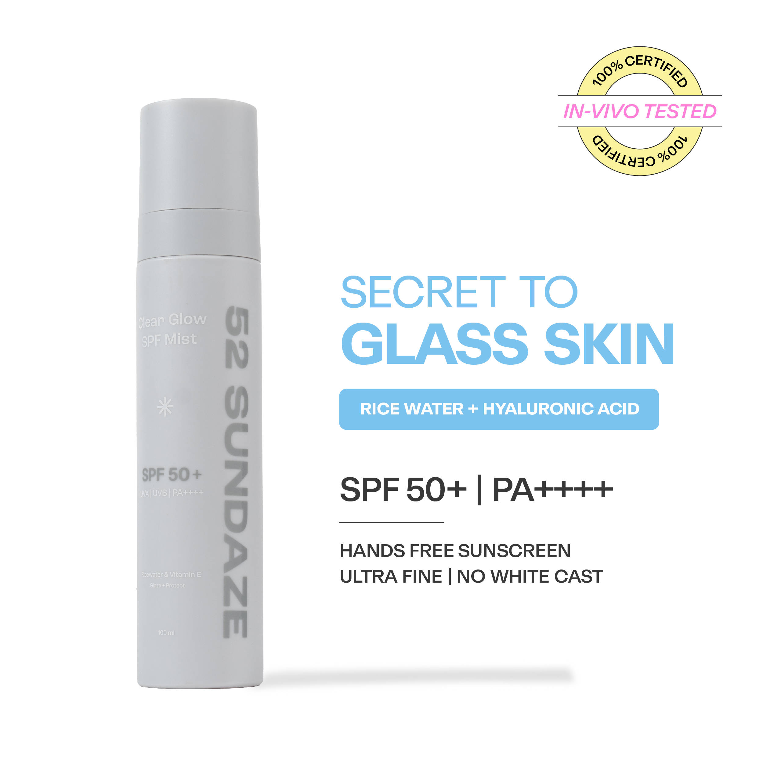 52 Sundaze Rice Water Sunscreen Mist SPF 50+ PA++++