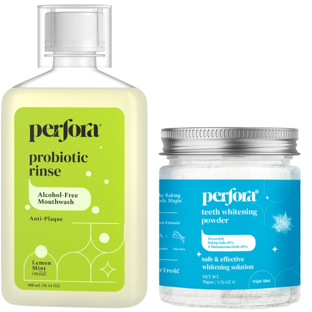 Perfora Mintsync Combo - Fresh Mouthwash & Teeth Whitening Powder