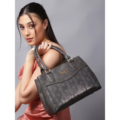 Grey Snakeskin Bag Carlton London Gray Snakeskin-Patterned