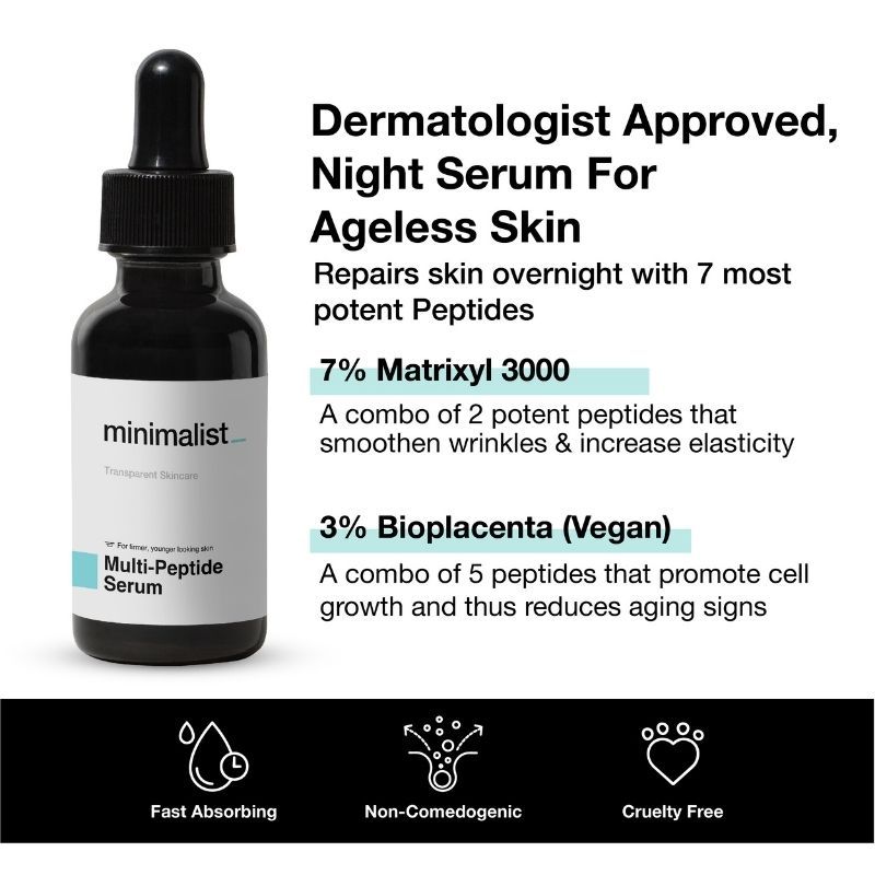 minimalist multi peptide serum