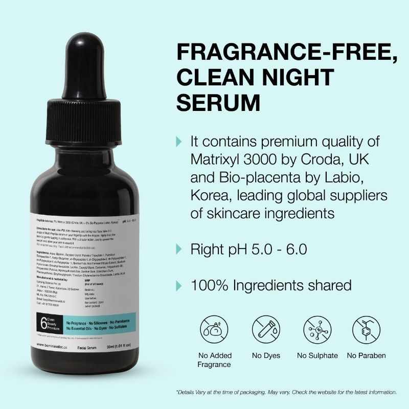 minimalist multi peptide serum