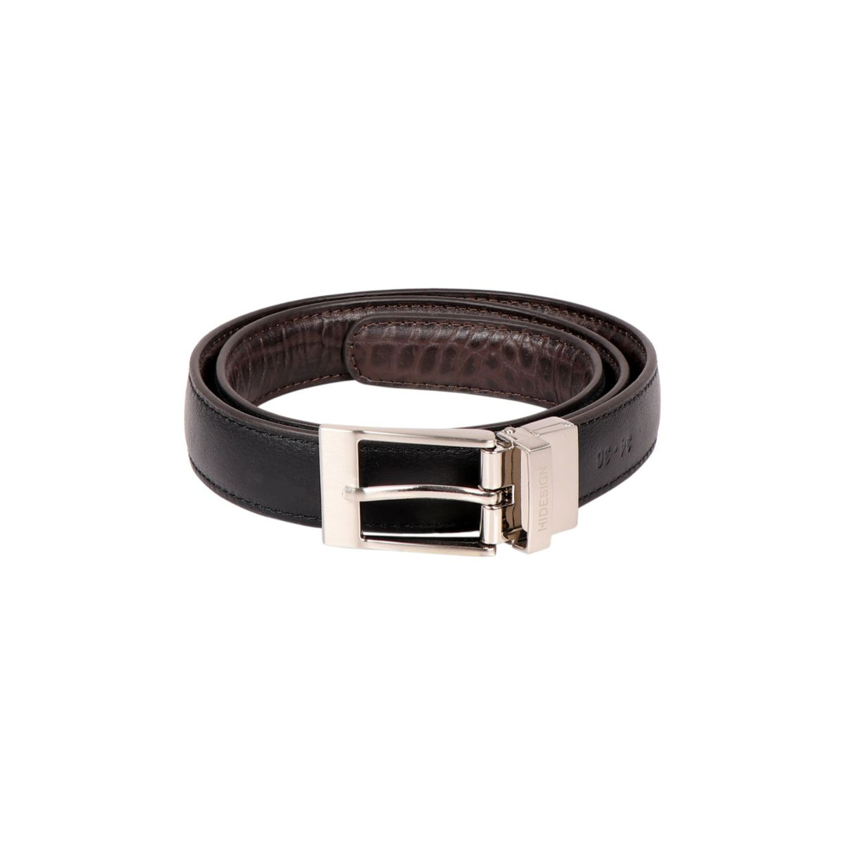 Hidesign Mens Belt Be2201 Croco Regular Brown Black Buy Hidesign Mens