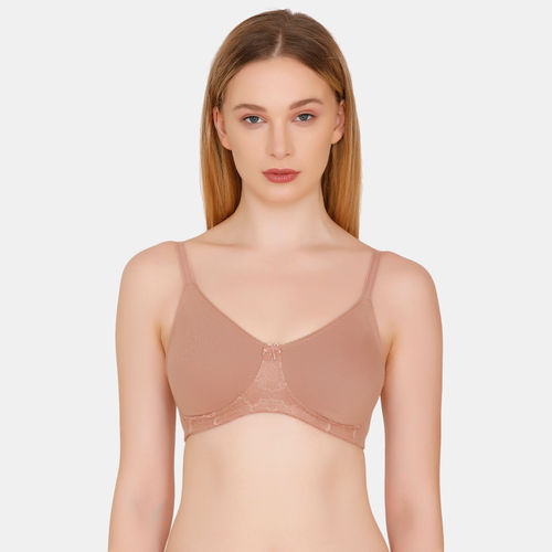 Zivame Cotton Double Layered Wirefree Bra Skin (34B)