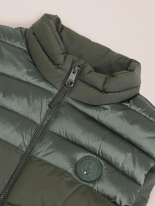 POLO Solid Green Sleeveless Jacket