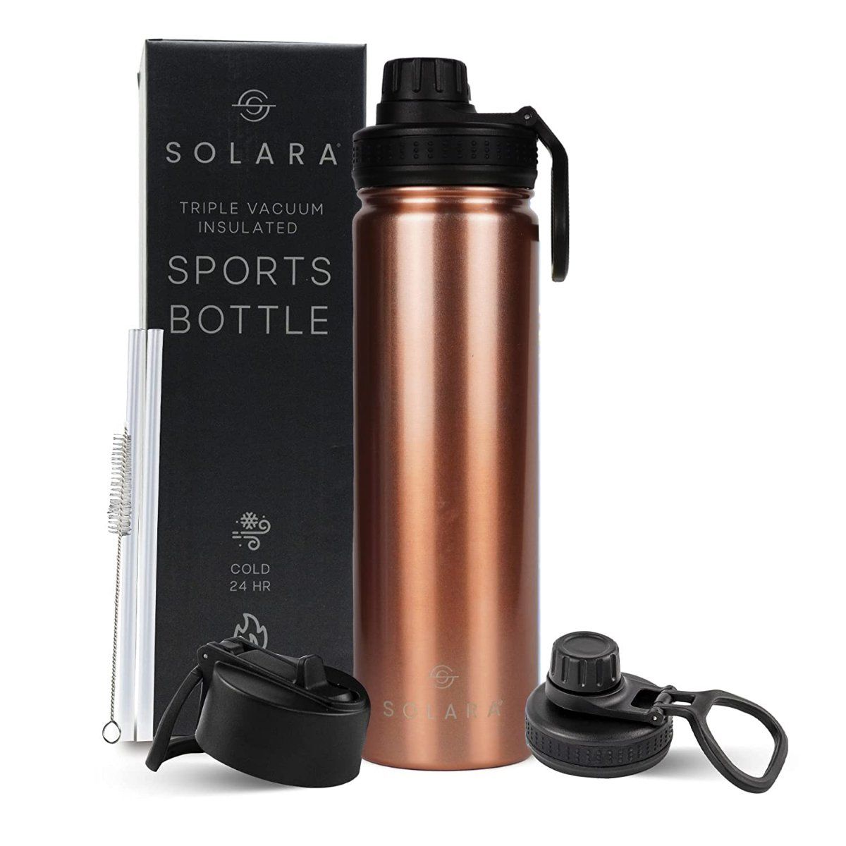 Buy Solara Insulated Water Bottle Rose Gold 650ml Online