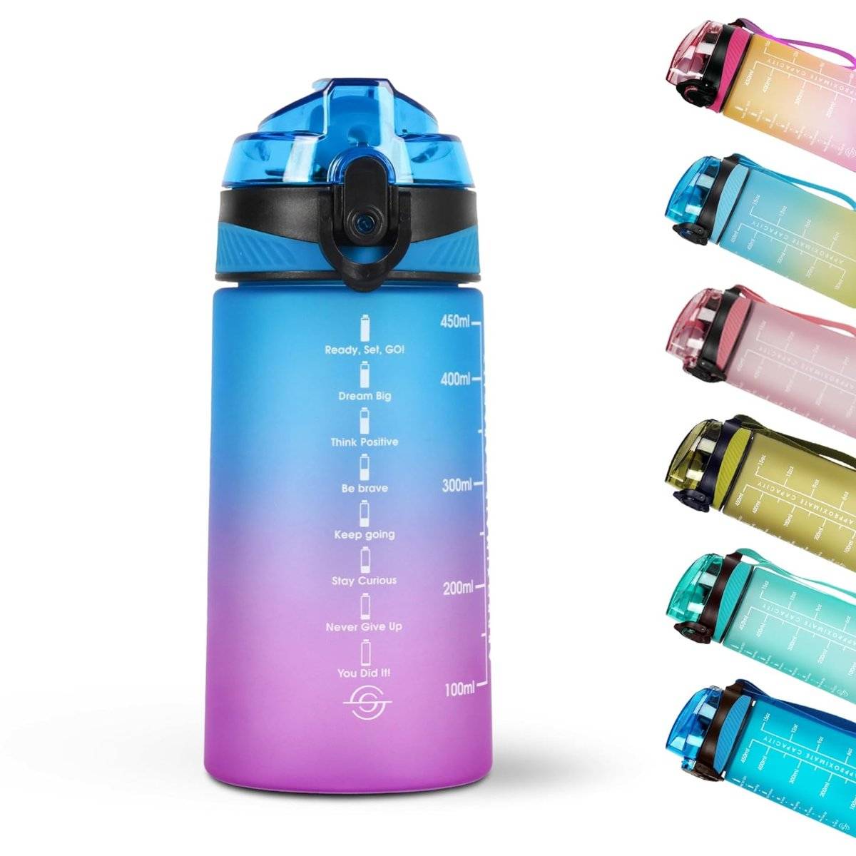 Solara Motivational Water Bottle Multicolor Fuscia 500ml