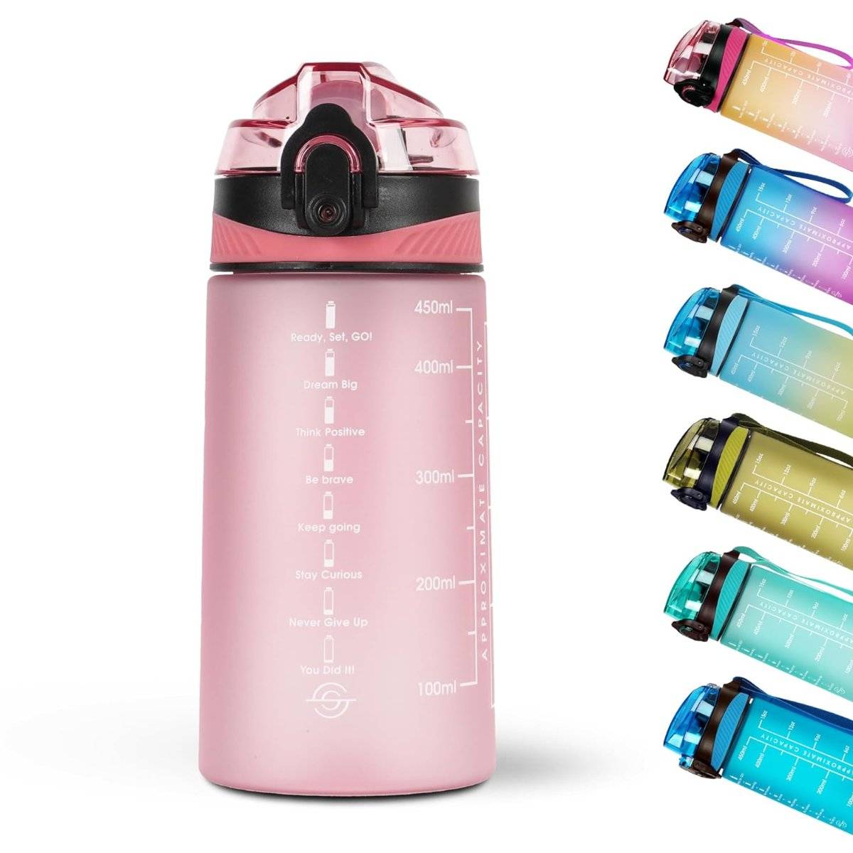 Solara Motivational Water Bottle Pearly Pink 500ml
